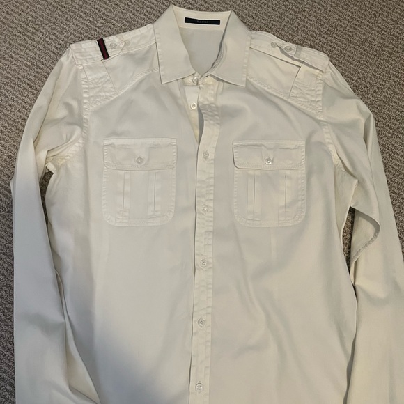 Men’s Gucci button down dress shirt in white 43/17 - Picture 1 of 7